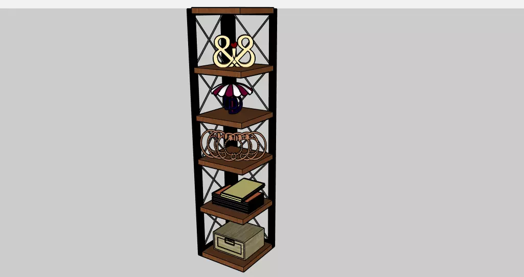 Modern Corner Shelf 3D Model 3D model_0