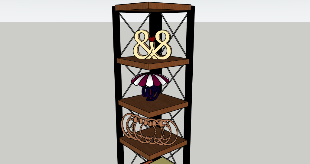 Modern Corner Shelf 3D Model 3D model_8