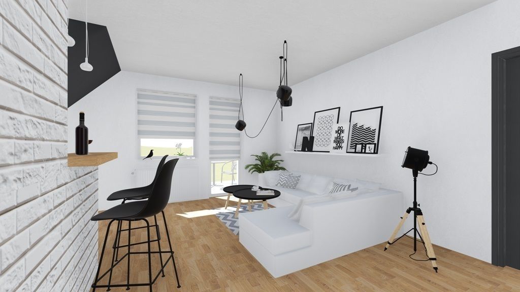 Living room interior design 3D model_2