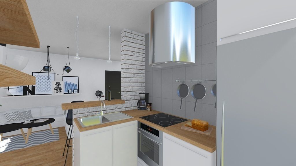 Living room interior design 3D model_5