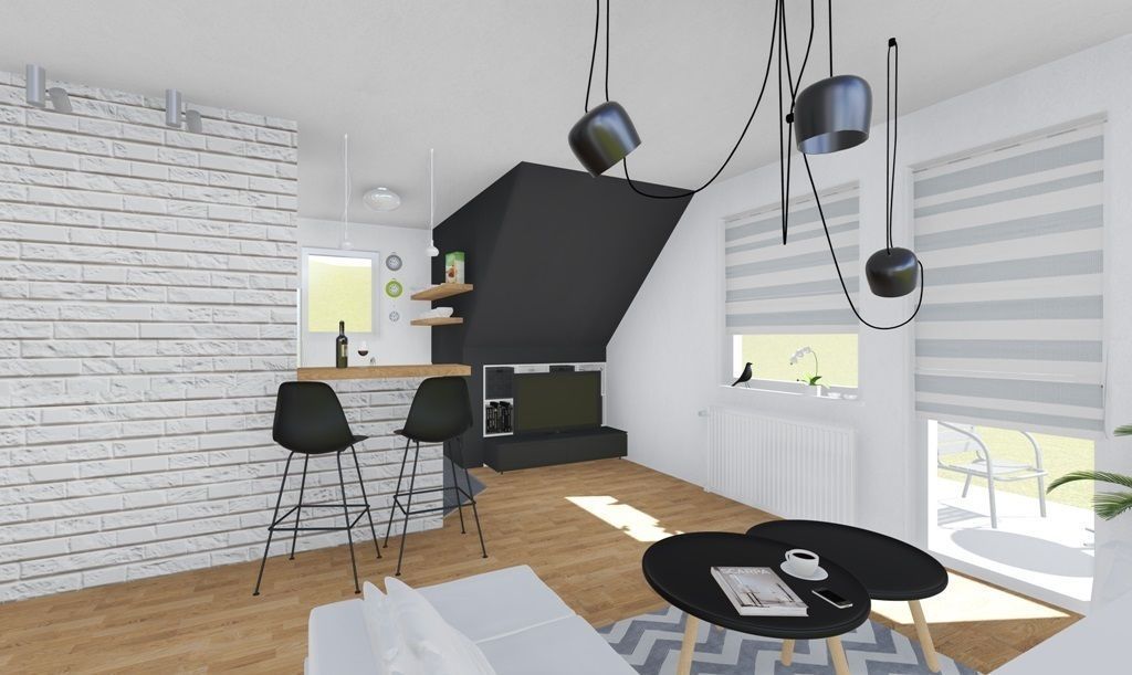 Living room interior design 3D model_3