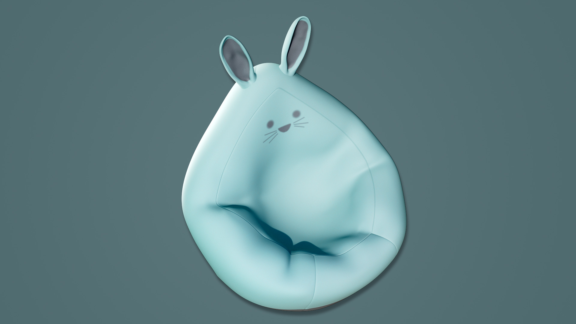 Bean Bag Chair Low-poly 3D model_3