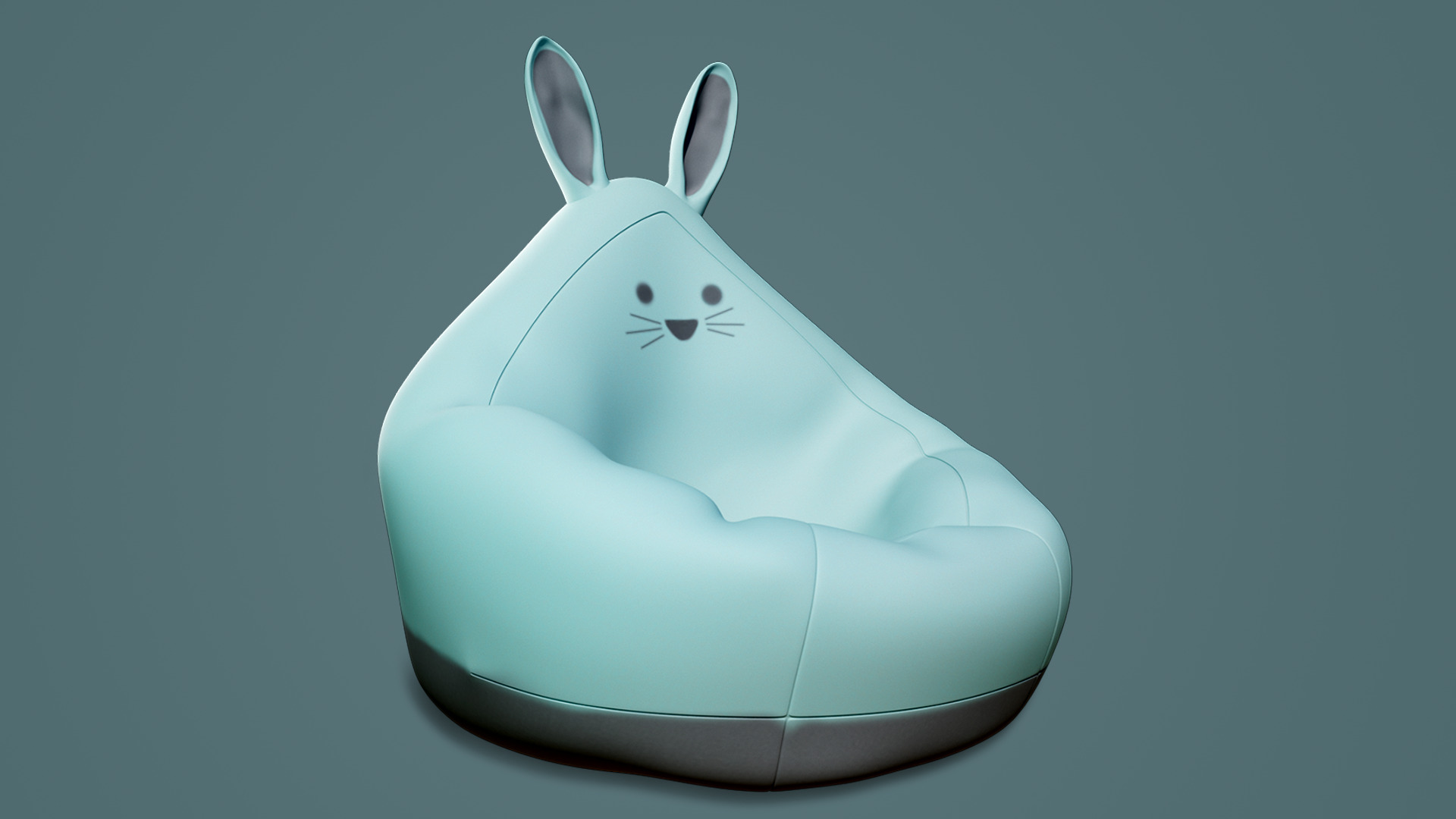 Bean Bag Chair Low-poly 3D model_2