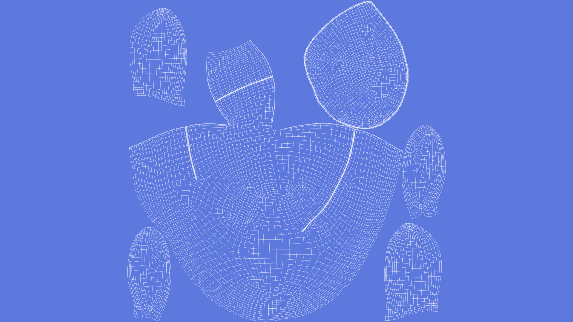 Bean Bag Chair Low-poly 3D model_7