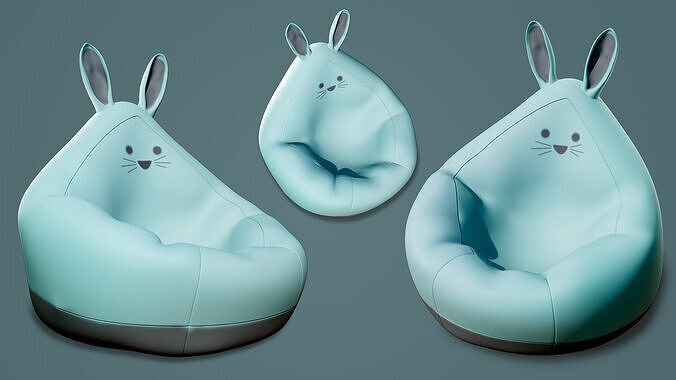 Bean Bag Chair Low-poly 3D model