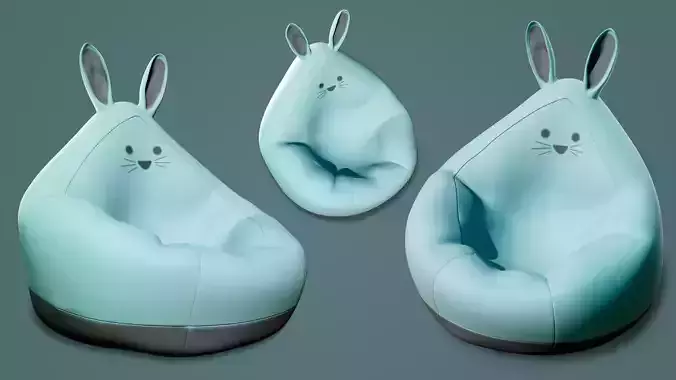 Bean Bag Chair Low-poly 3D model