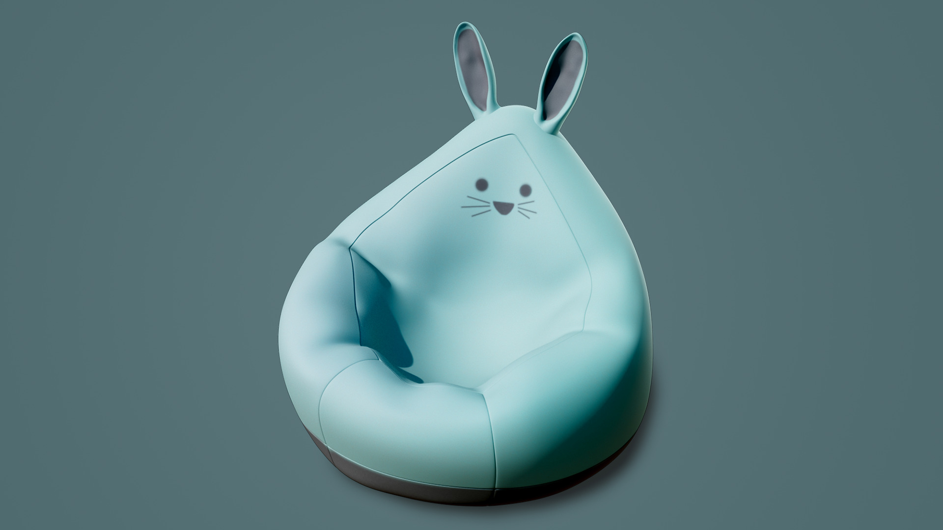 Bean Bag Chair Low-poly 3D model_1