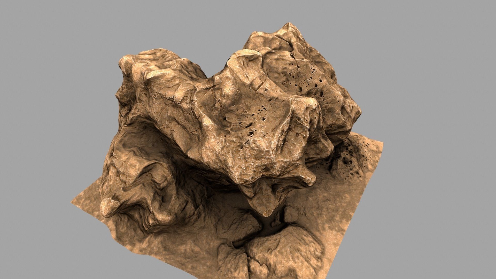 Rock Mount Low-poly 3D model_1