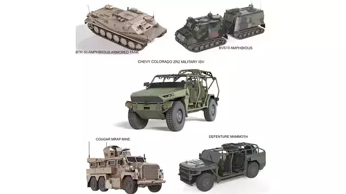 5 Military Vehicles Collection V2