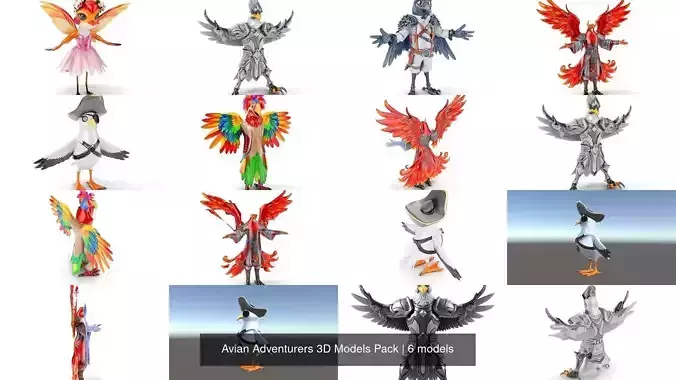 Avian Adventurers 3D Models Pack 3D Model Collection