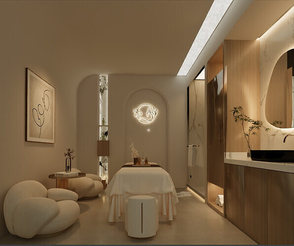 Modern beauty salon backup 3D model
