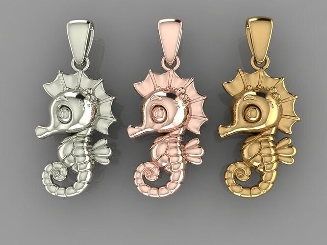 seahorse cute pendant 3D print model