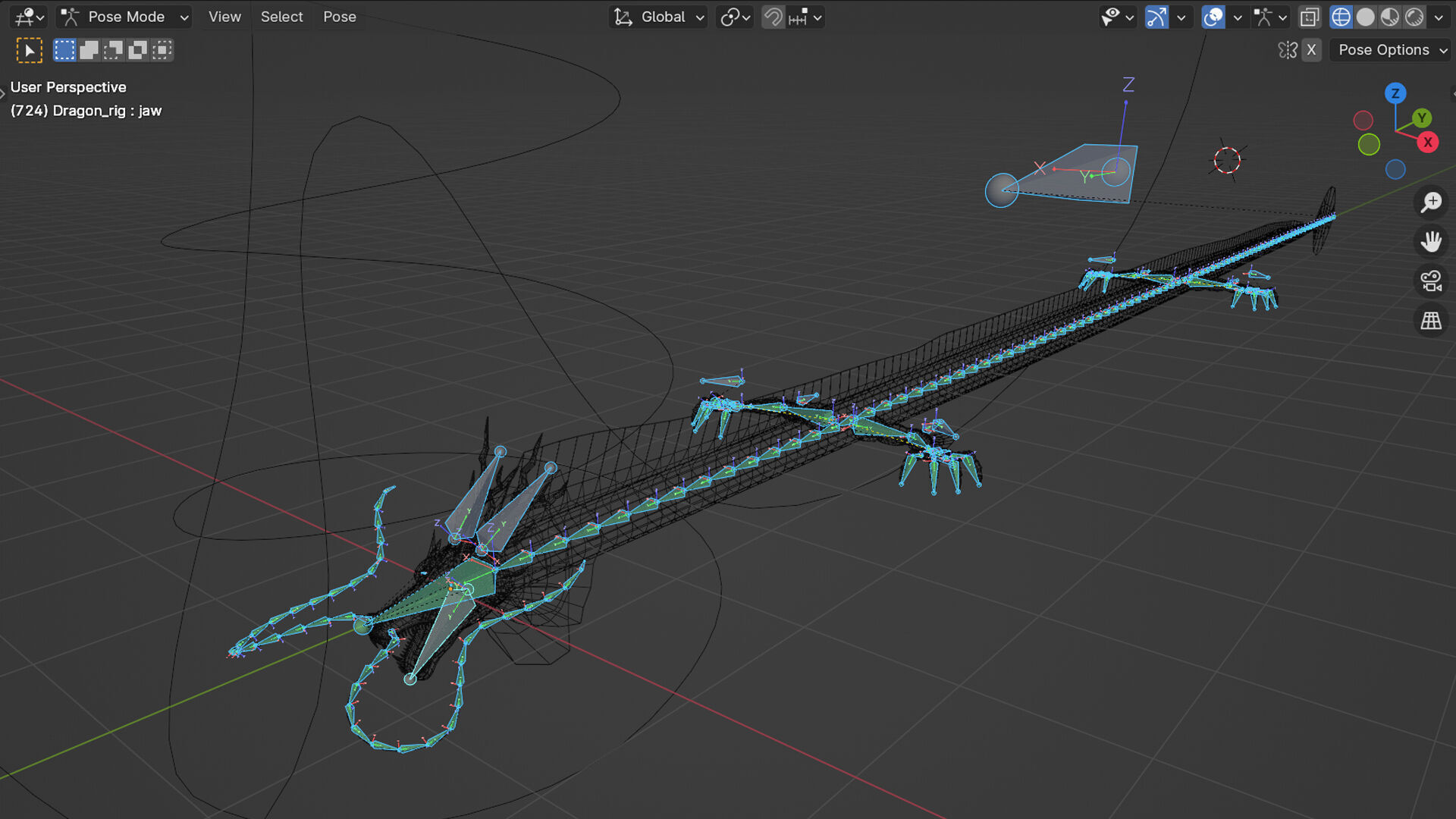 Animated Realistic Lowpoly Chinese Dragon Low-poly 3D model_4