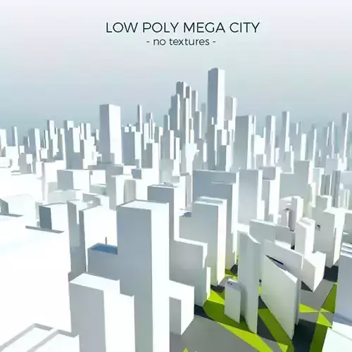 Low Poly Mega City Low-poly 3D model