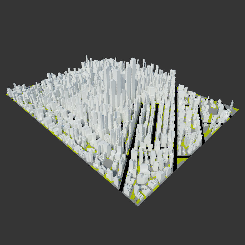 Low Poly Mega City Low-poly 3D model_2