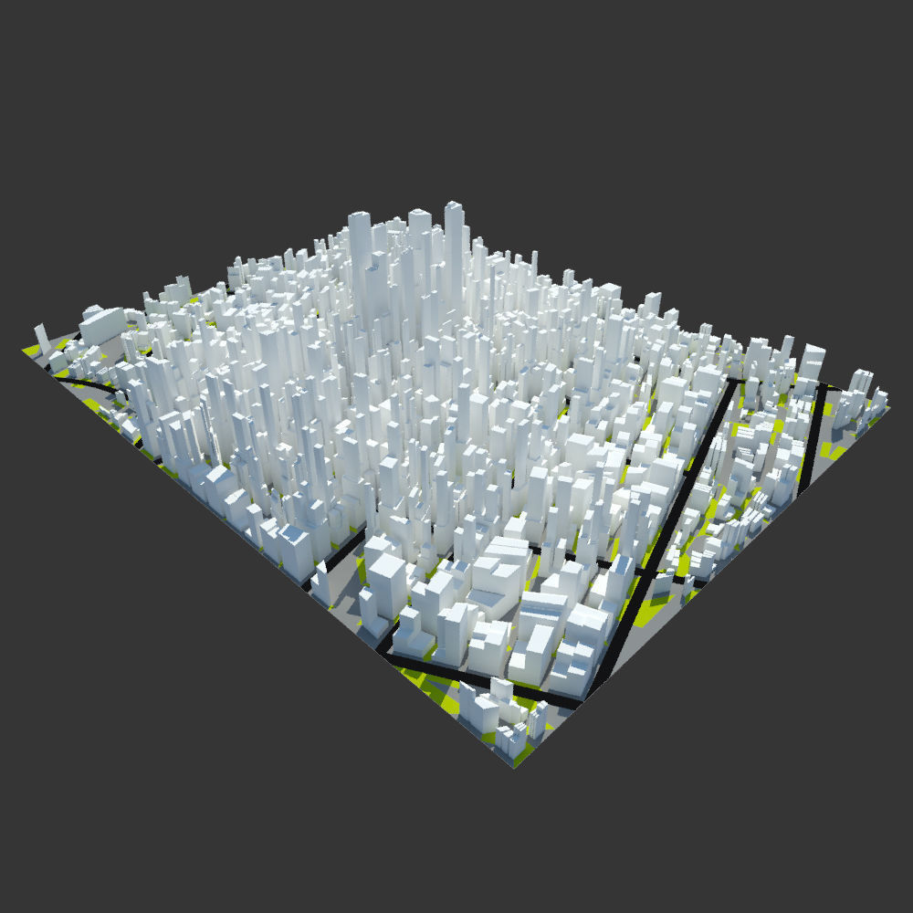 Low Poly Mega City Low-poly 3D model_3