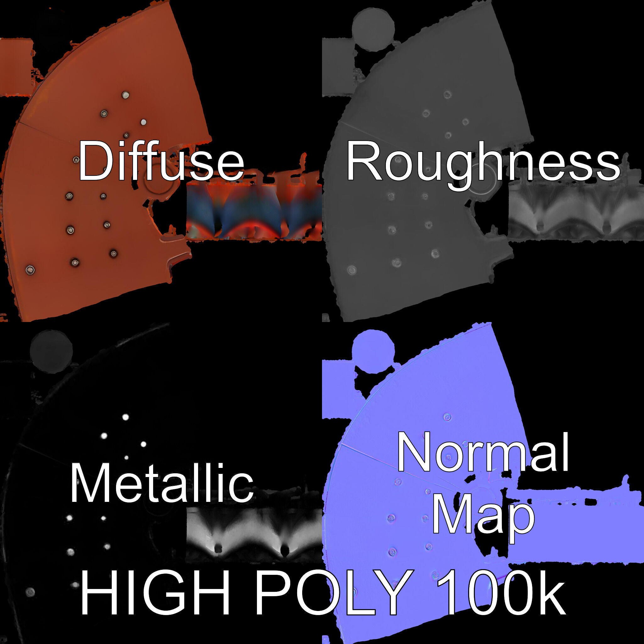 Metal Cylinder Trash Bin Model Pack for Environment Design Low-poly 3D model_3