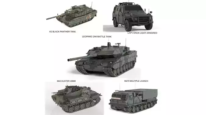 5 Military Vehicles Collection v3