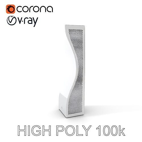 Curved Perforated Tower Model Pack Low-poly 3D model