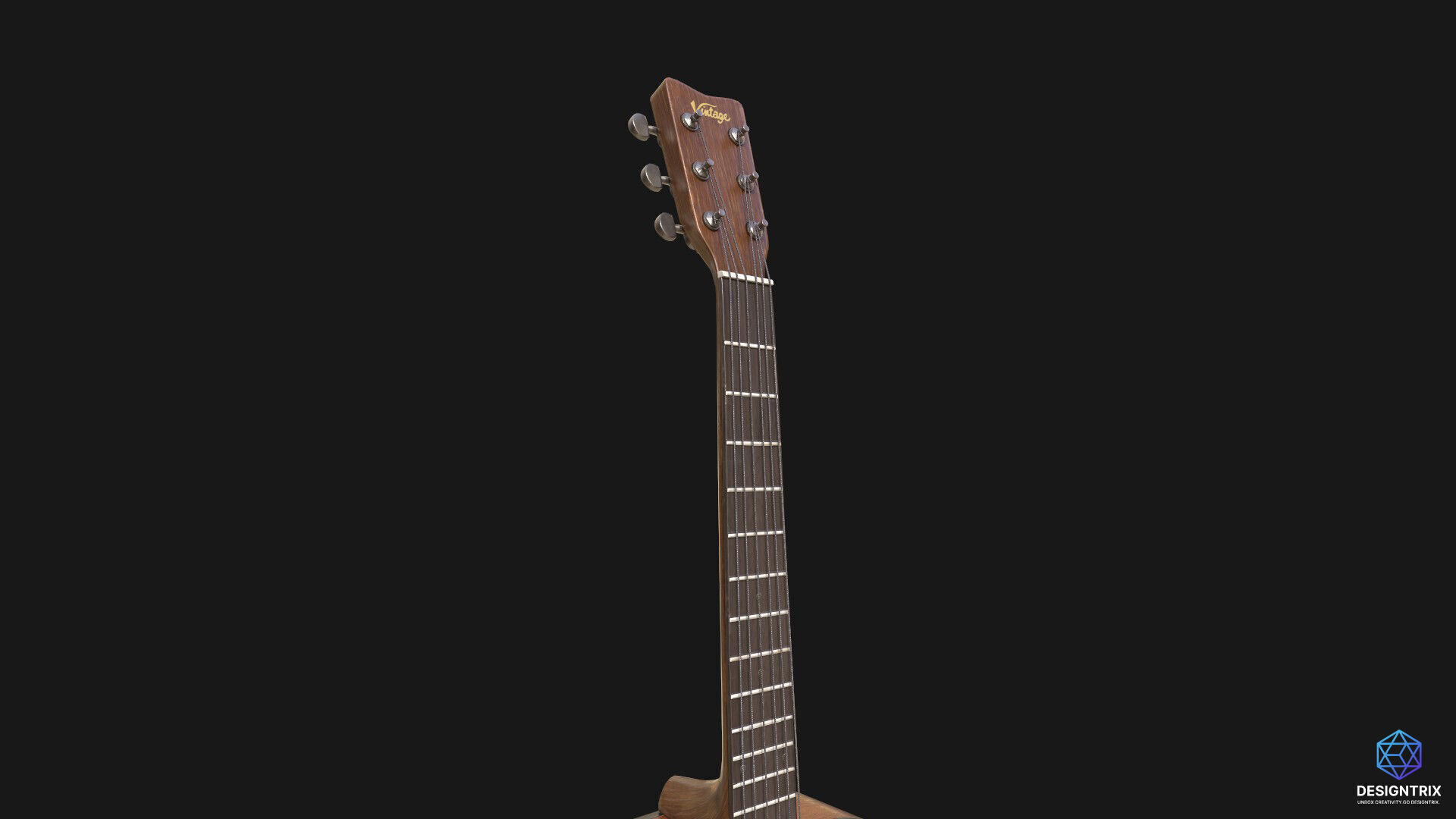 Acoustic Guitar 3D Model Low-poly 3D model_5