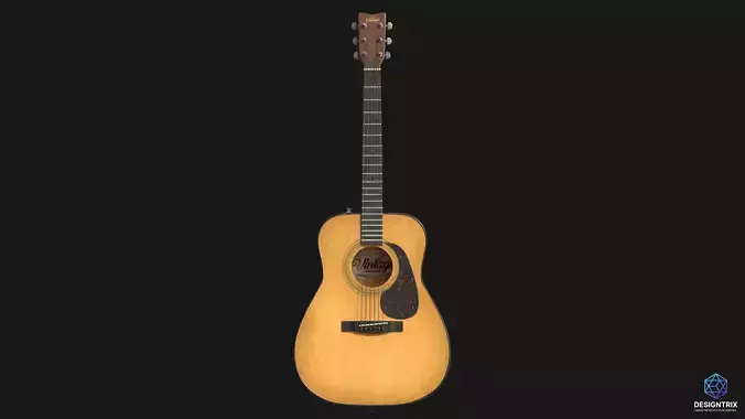 Acoustic Guitar 3D Model Low-poly 3D model