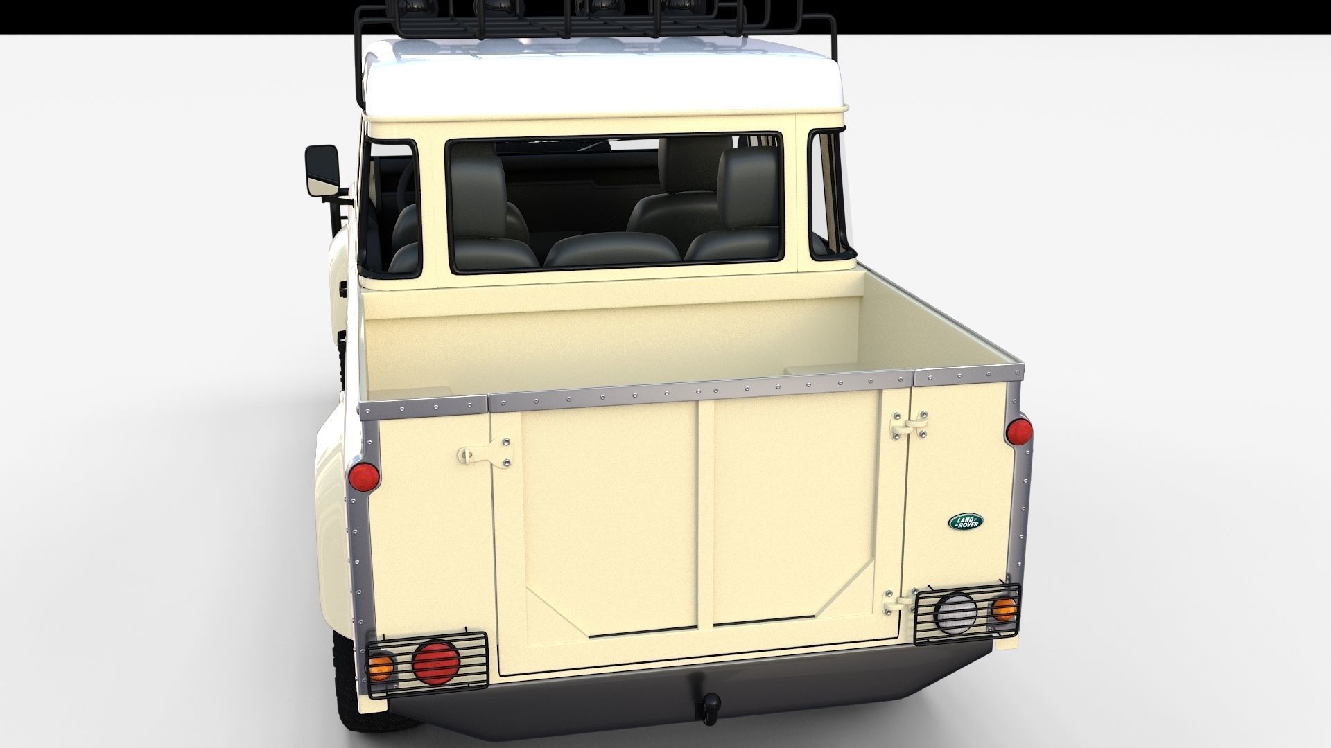 Land Rover Defender 110 Double Cab Pick Up w interior rev 3D model_35
