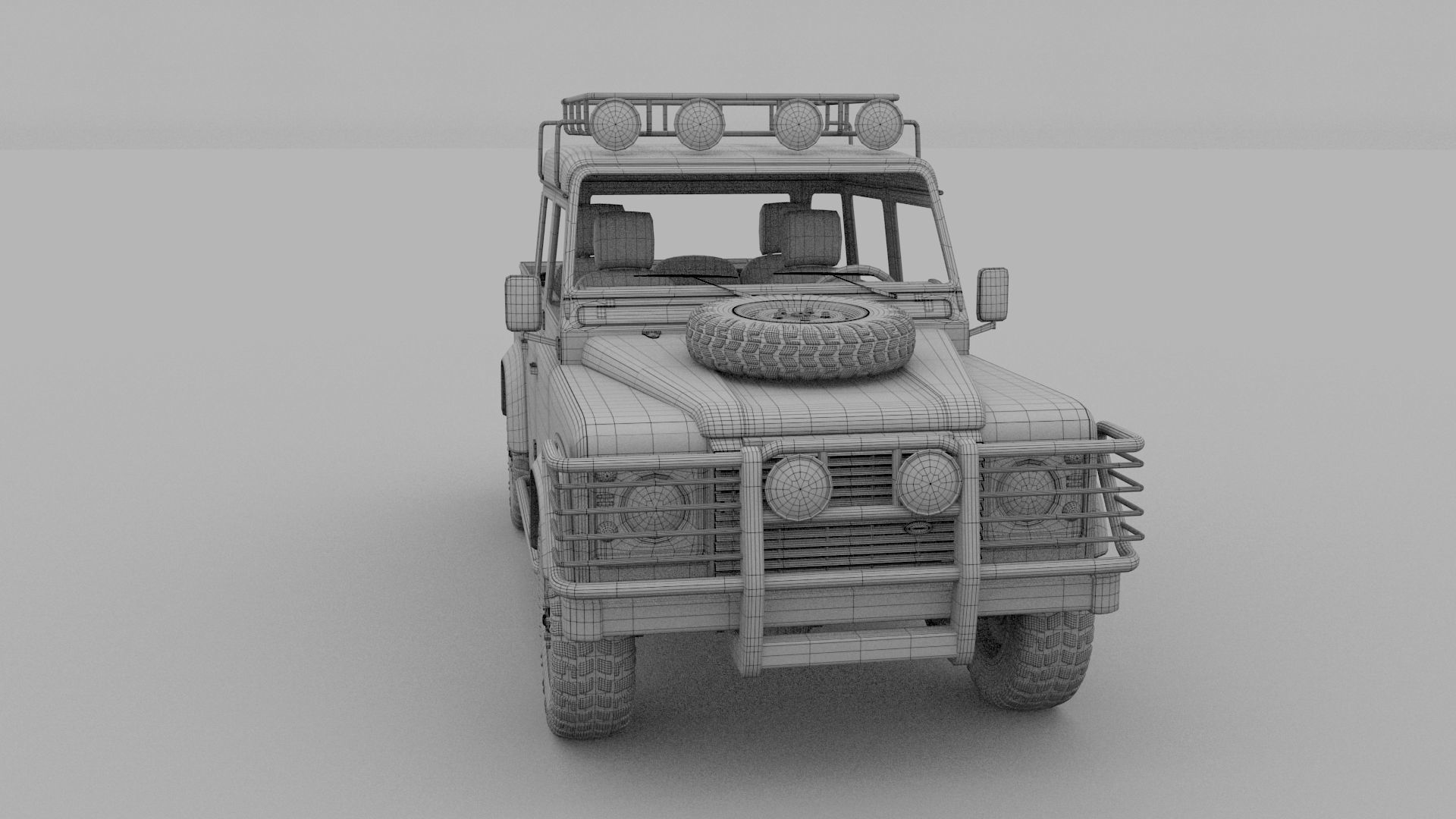 Land Rover Defender 110 Double Cab Pick Up w interior rev 3D model_42
