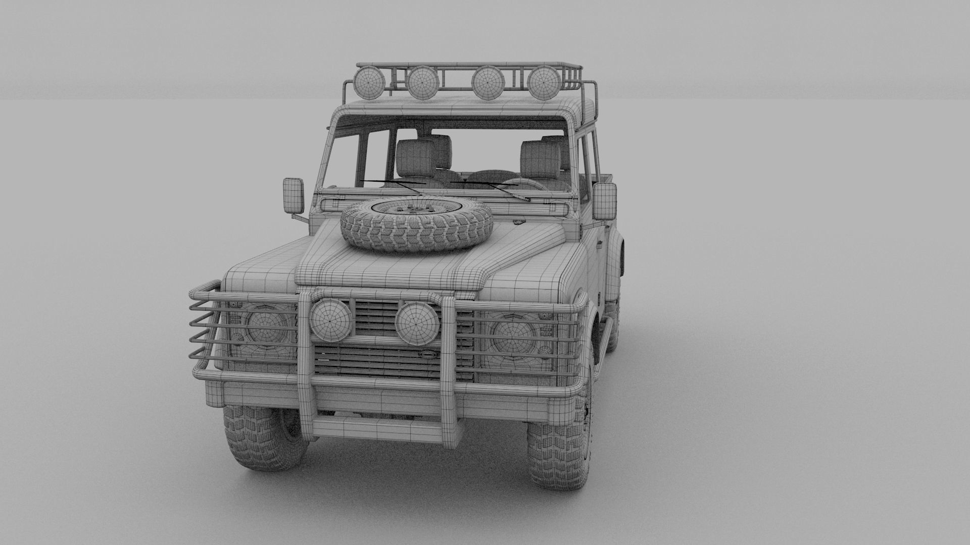 Land Rover Defender 110 Double Cab Pick Up w interior rev 3D model_36