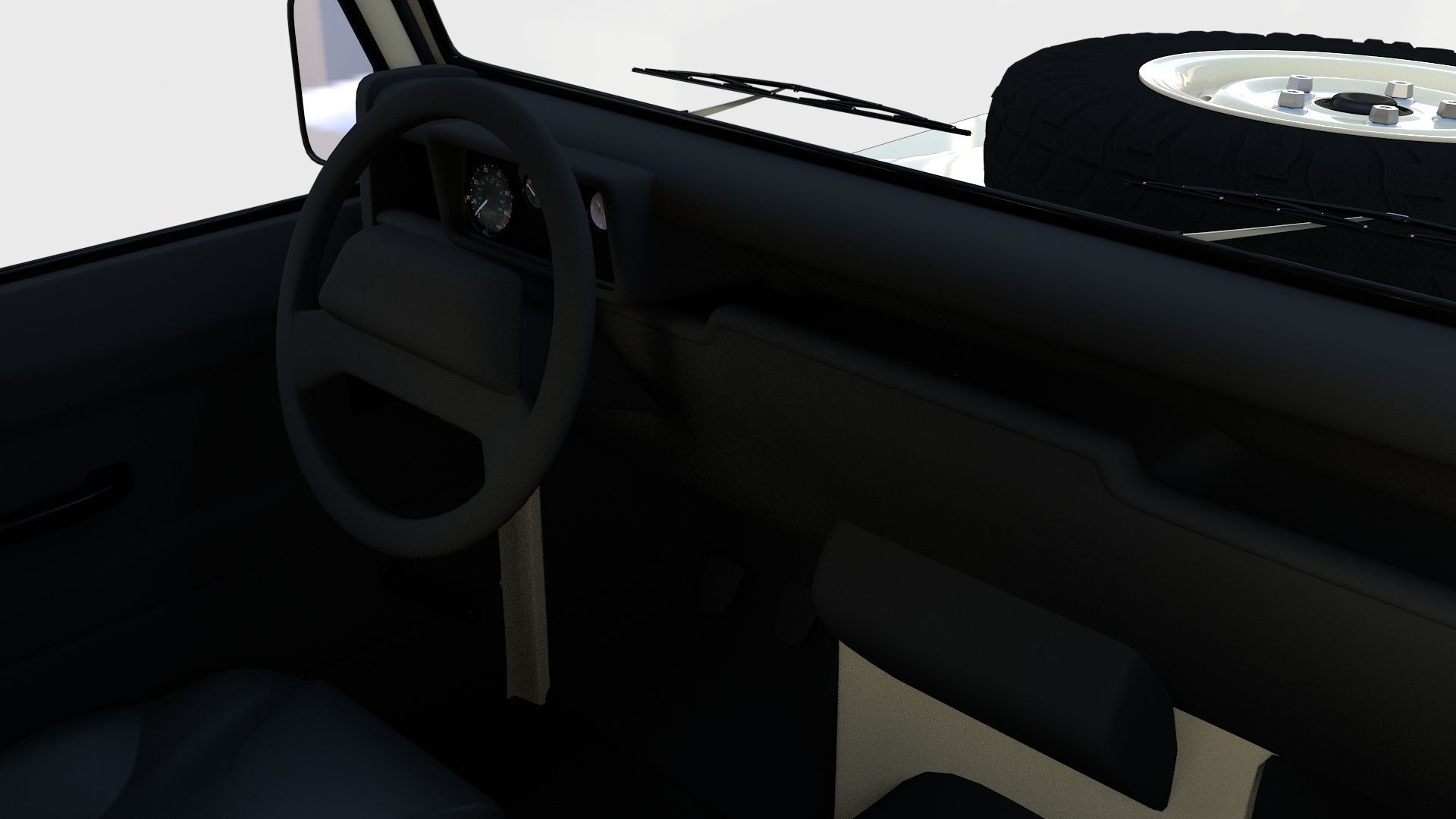 Land Rover Defender 110 Double Cab Pick Up w interior rev 3D model_21