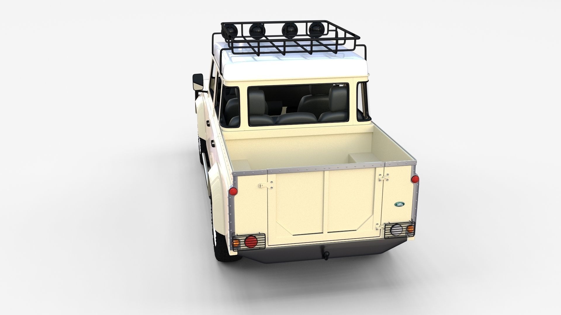 Land Rover Defender 110 Double Cab Pick Up w interior rev 3D model_8