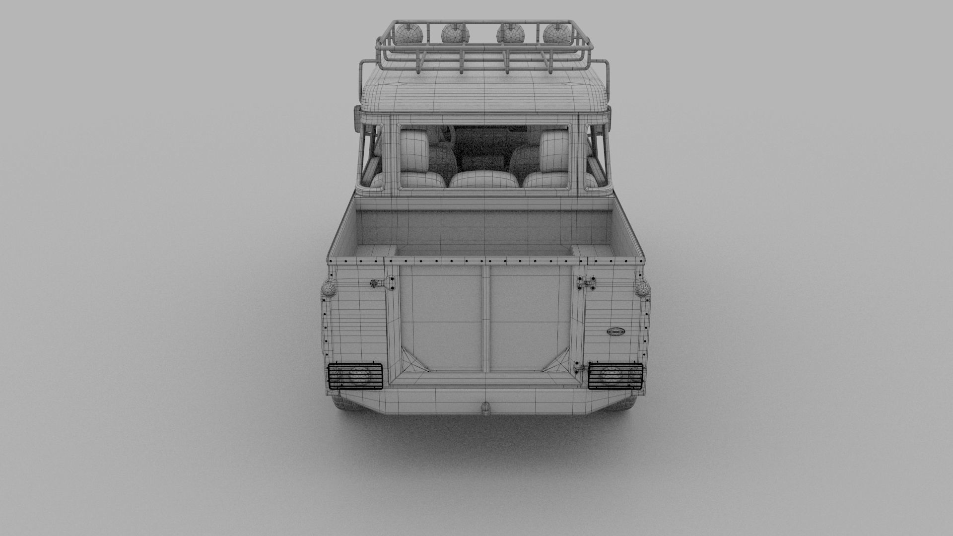 Land Rover Defender 110 Double Cab Pick Up w interior rev 3D model_12