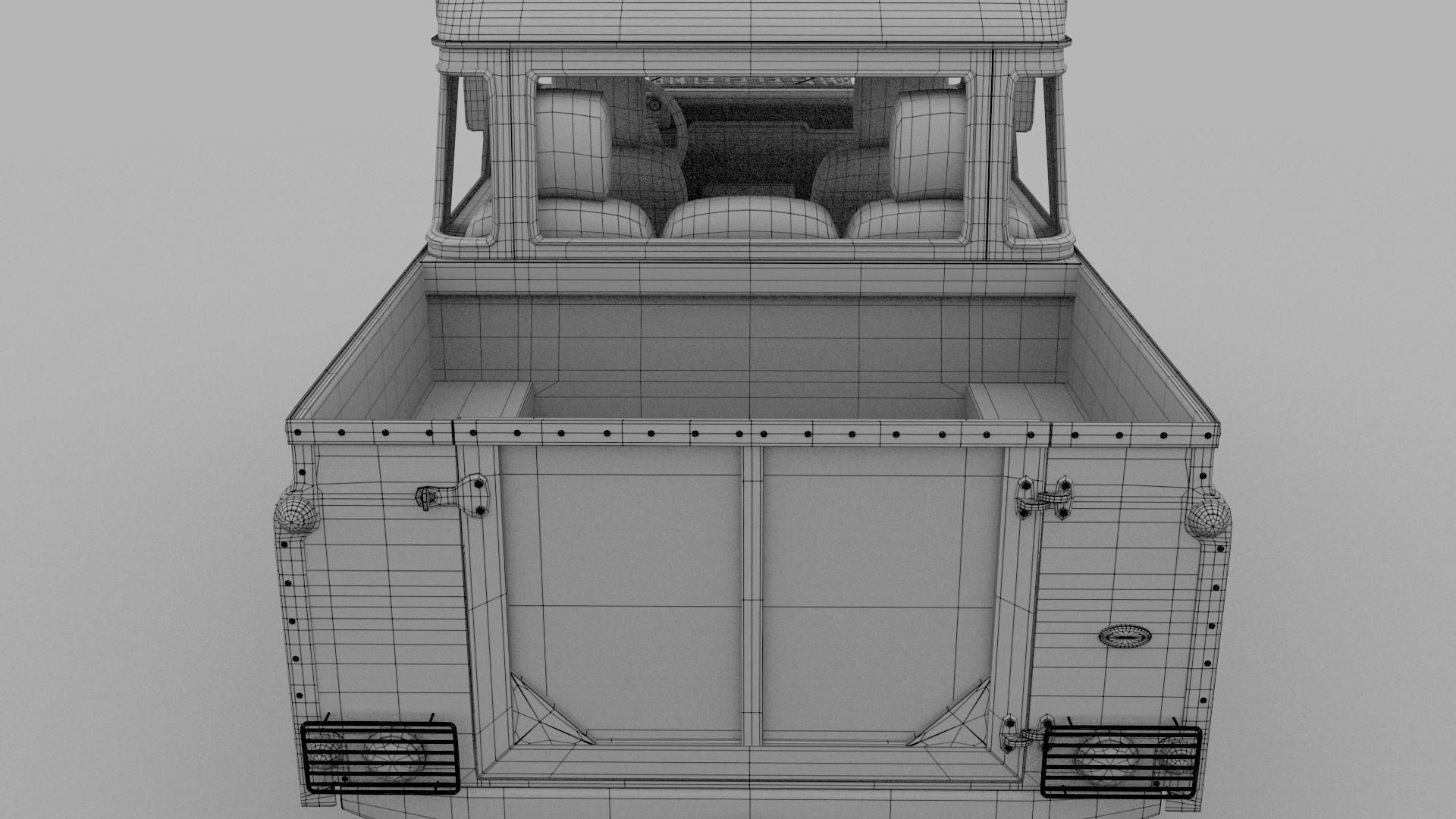 Land Rover Defender 110 Double Cab Pick Up w interior rev 3D model_18