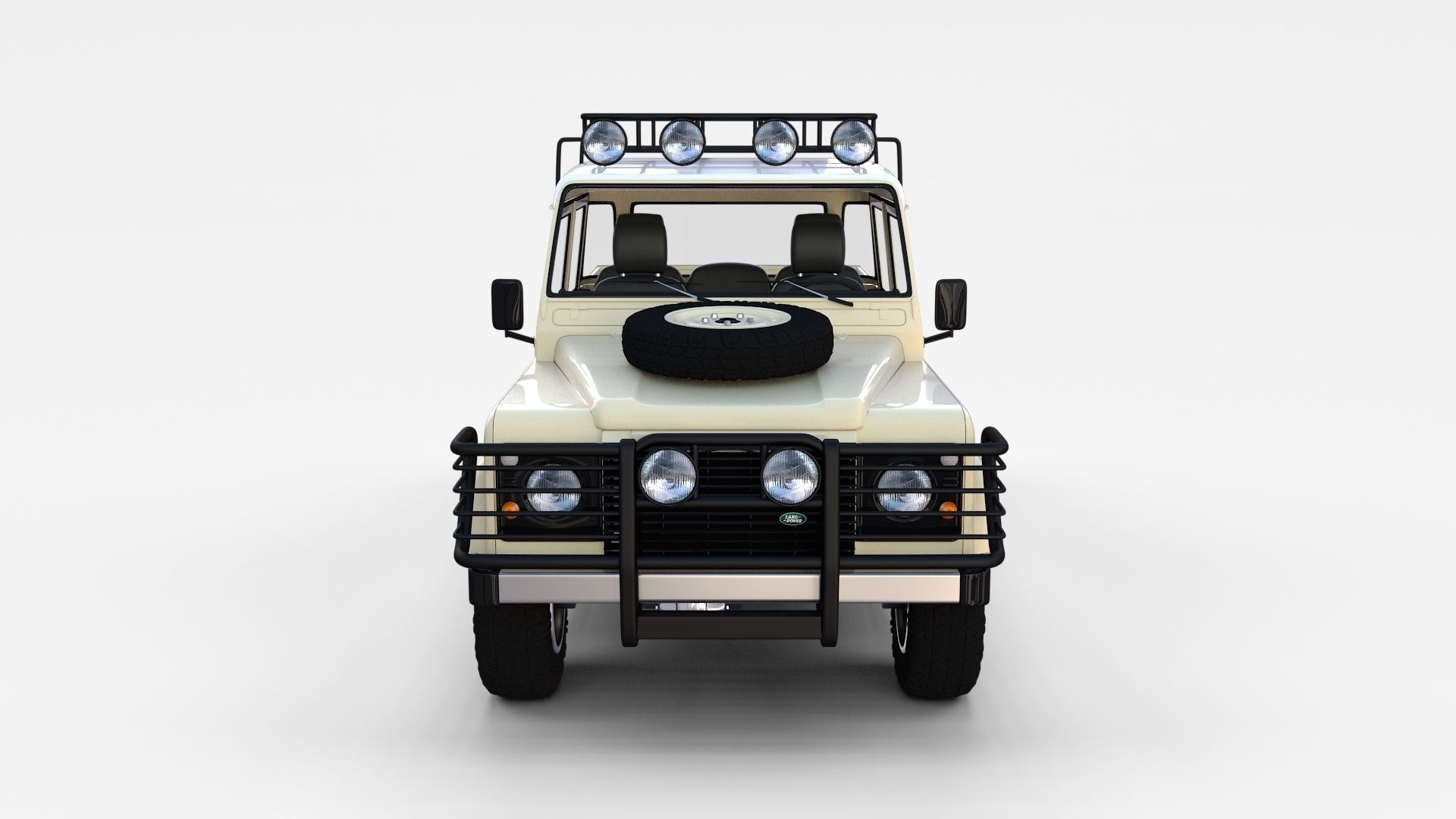 Land Rover Defender 110 Double Cab Pick Up w interior rev 3D model_9