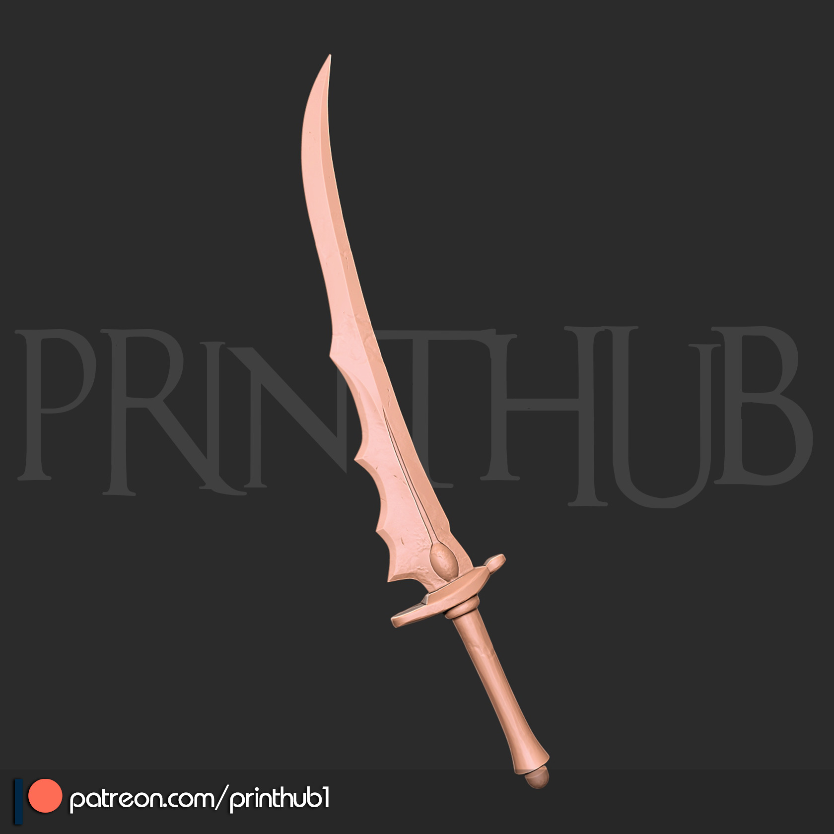 Buraitou Sword Level 1  Onimusha 2 Fan Art Cosplay Prop STL File 3D print model_2