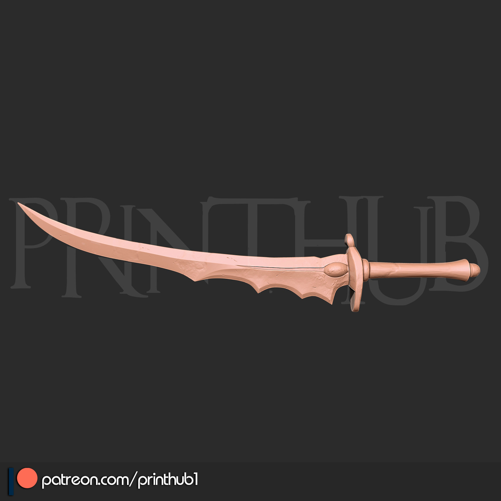 Buraitou Sword Level 1  Onimusha 2 Fan Art Cosplay Prop STL File 3D print model_4