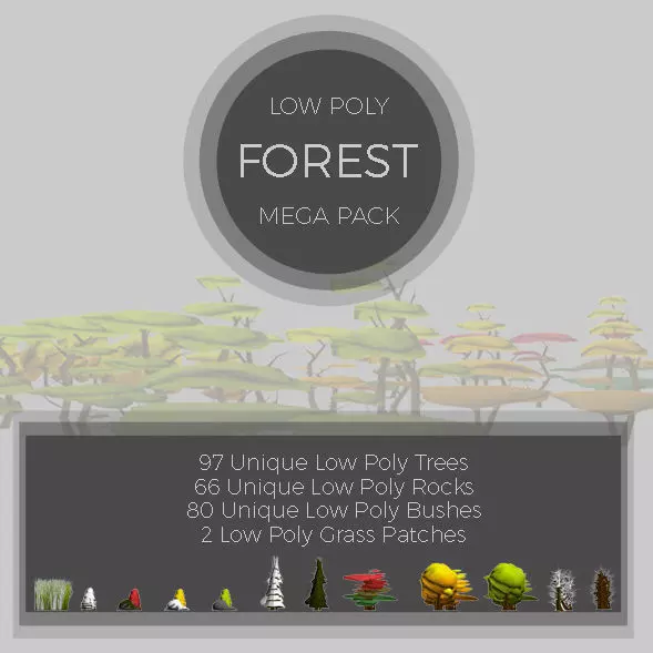 3D model Low Poly Forest - Mega Pack VR / AR / low-poly | CGTrader