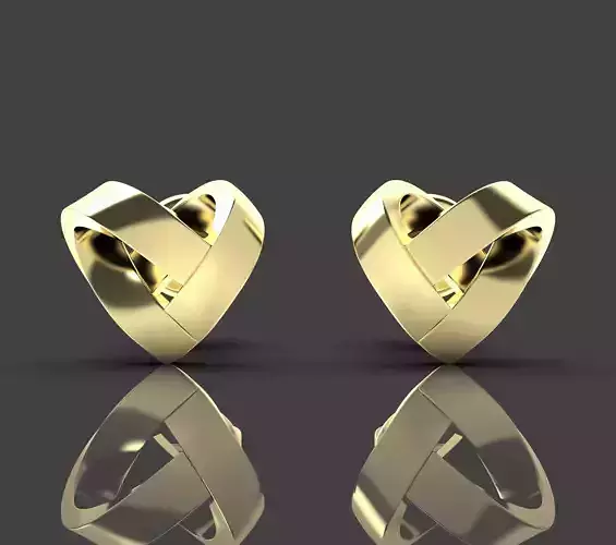 Heart stud earrings 3D print model 3D print model
