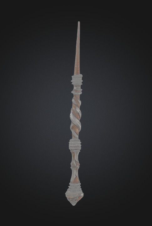 Wand Magic Wizard Potter Cast 3D model_1