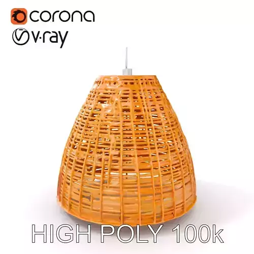 Wicker Pendant Light Model Pack for Interior Design Visualizations