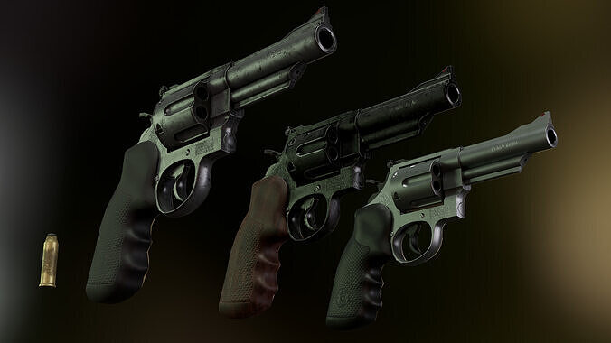 Magnum Revolver Low-poly 3D model