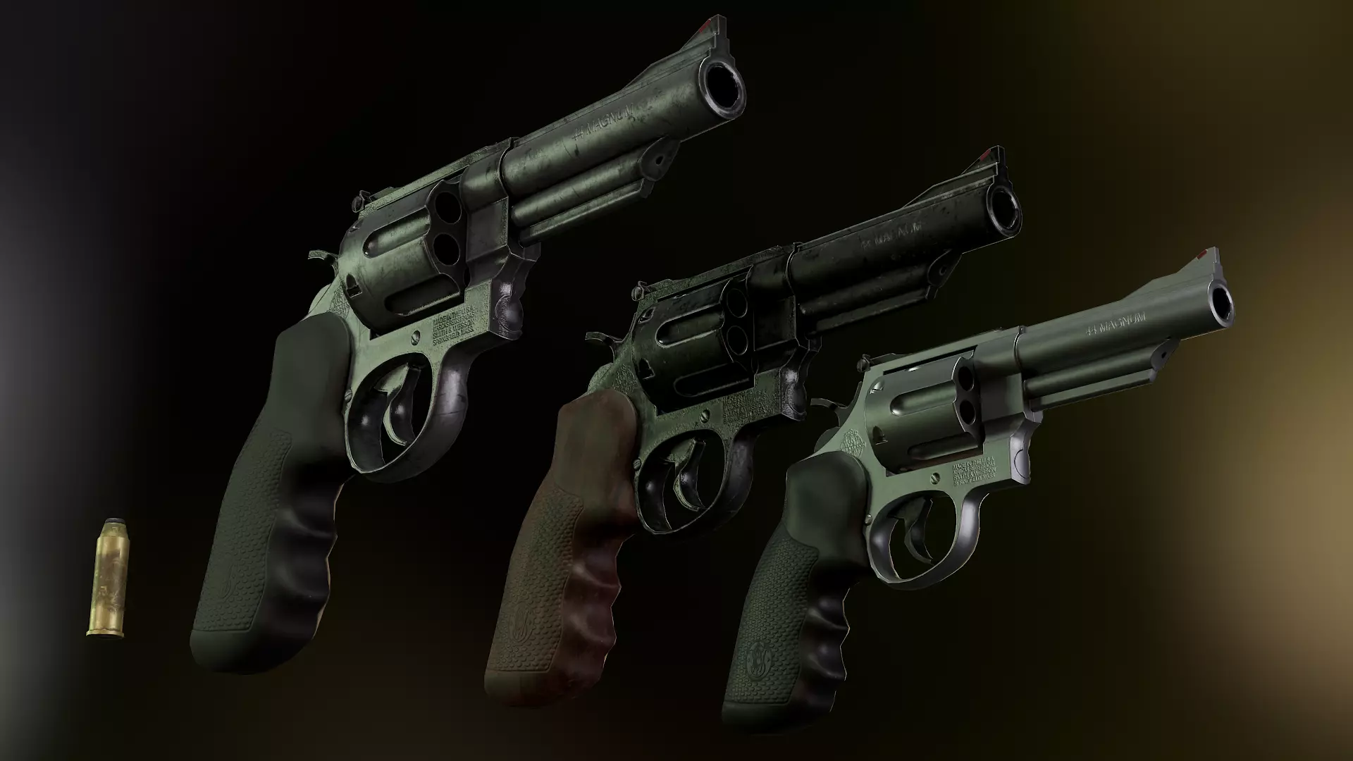 Magnum Revolver Low-poly 3D model