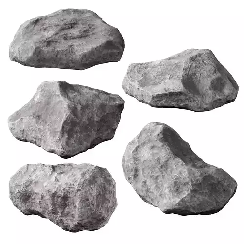 Low Poly Rocks Set 05 3D model