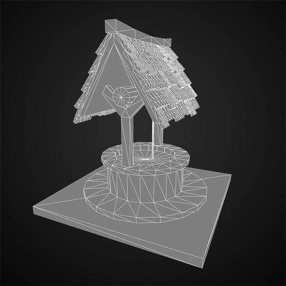 Low Poly Magic Well Low-poly 3D model_2