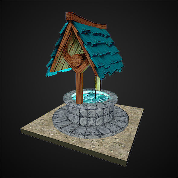 Low Poly Magic Well Low-poly 3D model_1