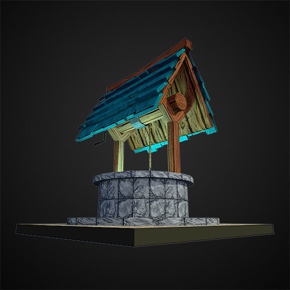 Low Poly Magic Well Low-poly 3D model_5