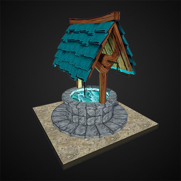 Low Poly Magic Well Low-poly 3D model_3