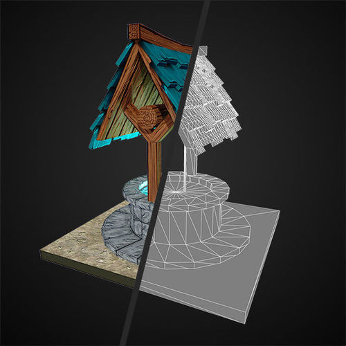 Low Poly Magic Well Low-poly 3D model