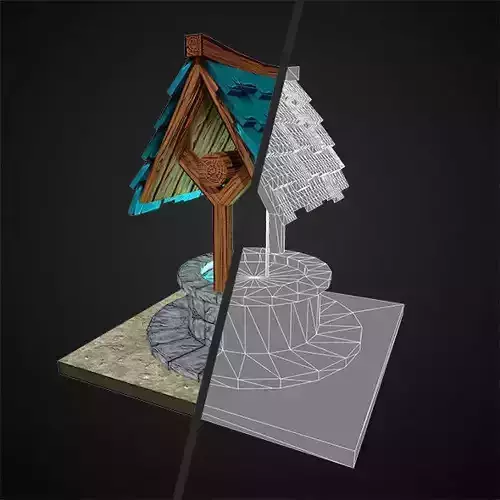 Low Poly Magic Well Low-poly 3D model