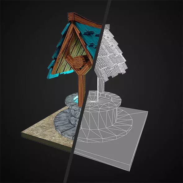 Low Poly Magic Well Low-poly 3D model_0