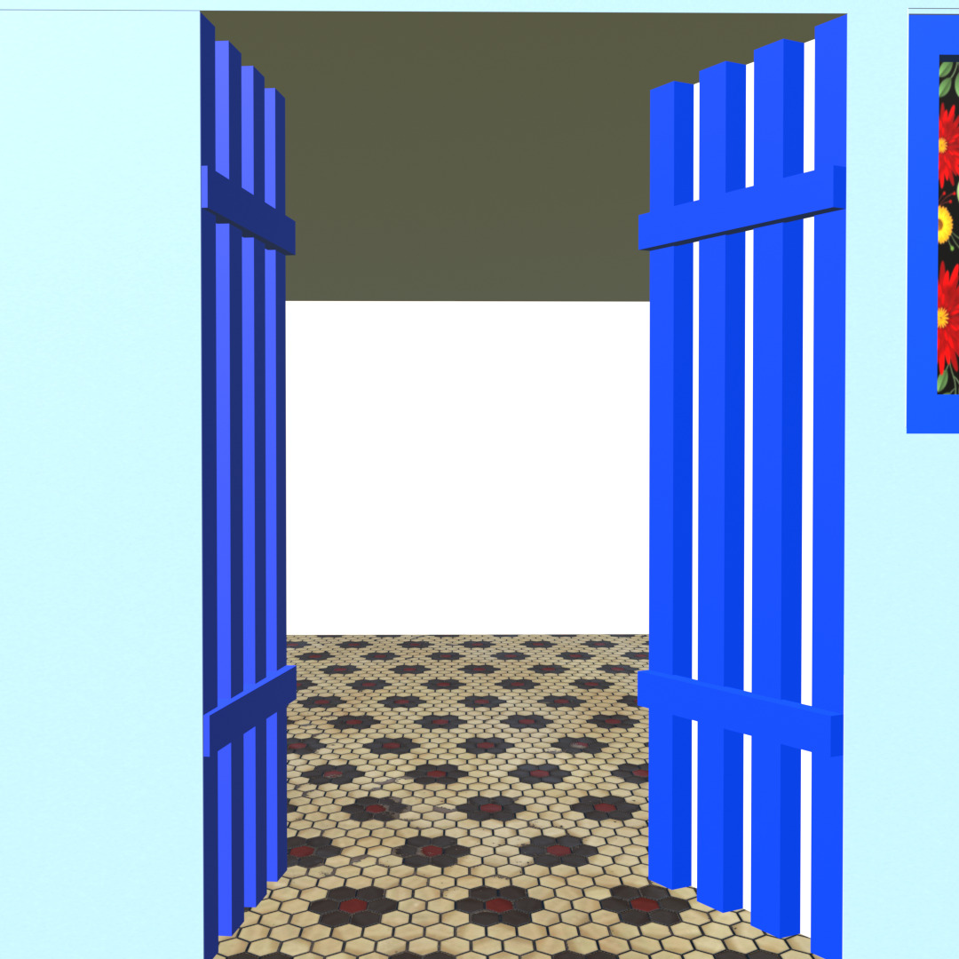 Stylized High-Poly Rooftop House - Detailed 3D Model Low-poly 3D model_4